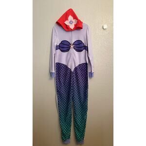 Disney Little Mermaid Ariel one-piece Union Suit Hooded Onesie Pajama Costume S